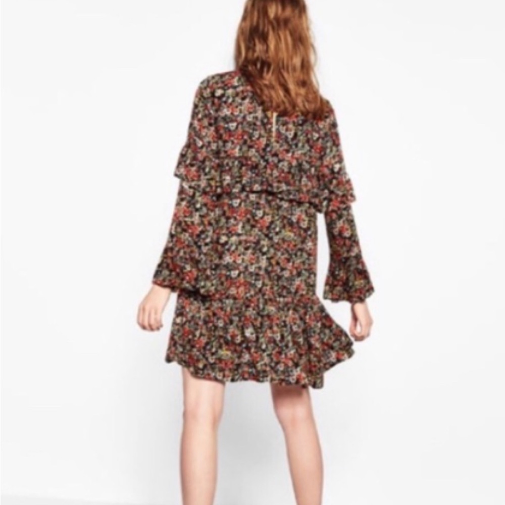Zara Trufaluc Collection floral top/dress with ruffles